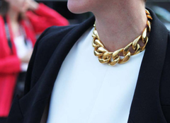 Celine Large Gold Chain Choker Necklace, Spring 2012