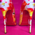 ** 2014 Christian Louboutin Floral, Satin Peep Toe Sandals, 120mm  **