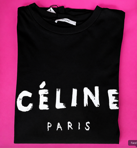 RARE NWT Resort 2012 Céline Paris Logo Tee T-Shirt Phoebe Philo Era, Black, XS/S