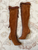 2011 Runway (Vintage) Emilio Pucci Lace-up Suede Thigh-high OTK Boots, Brown: 38
