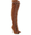 2011 Runway (Vintage) Emilio Pucci Lace-up Suede Thigh-high OTK Boots, Brown: 38