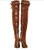 2011 Runway (Vintage) Emilio Pucci Lace-up Suede Thigh-high OTK Boots, Brown: 38