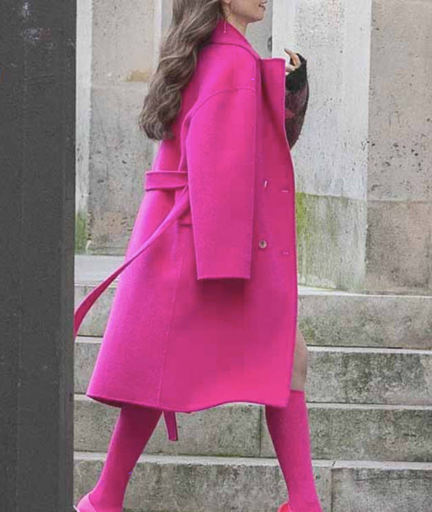 Kenzo wool and cashmere top coat pink