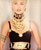** Chanel Black Leather + Gold Chain, Layered Necklace: ASO Linda Evangelista 90's **