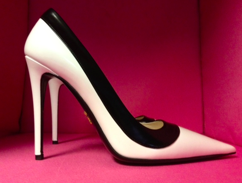 Prada Iconic Black + White Pumps: ASO Christine Centenera @ Fashionweek