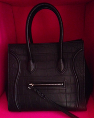 ** Celine Phantom Black Croc Embossed Bag: ASO Kim Kardashian, Alessandra Ambrosio **