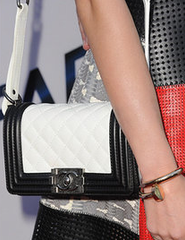 Chanel Black + White Leather Boy Quilted Bag: ASO Miley Cyrus