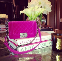 * Chanel Pink Velvet Boy Bag *