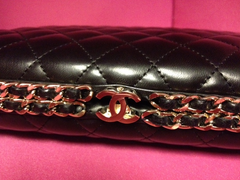 Chanel Large Black Chain Around Clutch Gold HDW: ASO Khloe Kardashian