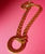 Vintage Celine Circle Gold Chain Pendant Necklace