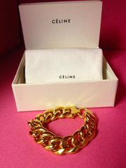 Celine Gold Chain Link Bracelet, .75 inches