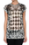 Balmain Black + White Checkered T-Shirt: ASO Christine Centenera