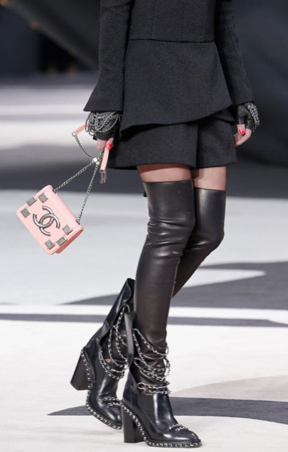 Chanel chain sales boots