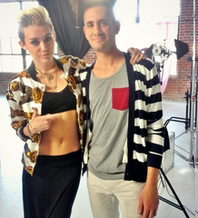 Versus Versace Silk Jacket With Iconic Belt Print: ASO Miley Cyrus