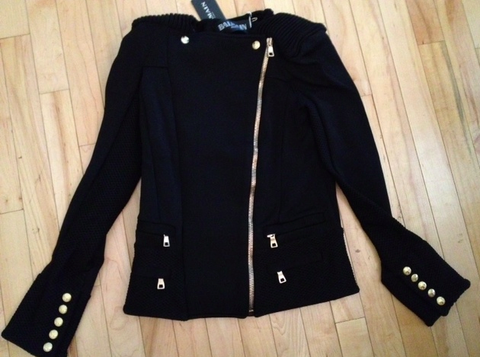 BALMAIN Structural Jacket in Black: ASO Christine Centenera @ Fashionweek