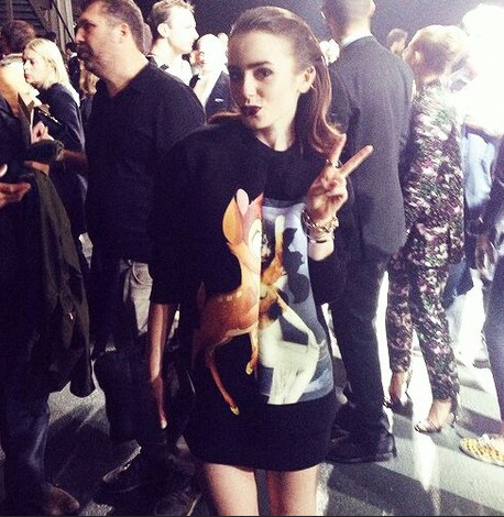 GIVENCHY Bambi And Female Form Print Sweater: ASO Lily Collins | circe