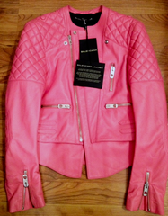 SOLD OUT!!! NWT Balenciaga 2013 Flamingo Pink Quilted Leather Jacket Size 38