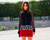 ** Balenciaga Paris Red Snake Jacquard Skirt: ASO Christine Centenera **
