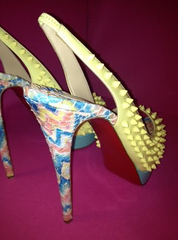 Christian Louboutin Lady Peep 150mm Slingback Spikes, Primevere Poisson