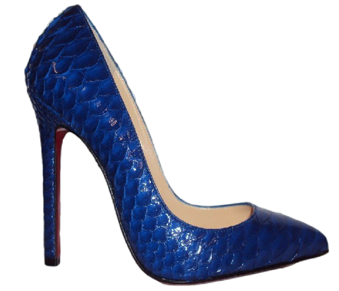 Christian Louboutin Pigalle 120mm Python Crystal Neptune
