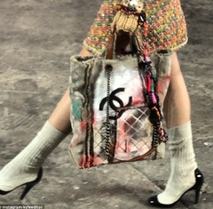 CHANEL 2014 RUNWAY GRAFFITI TOTE BAG BACKPACK, LIMITED EDITION