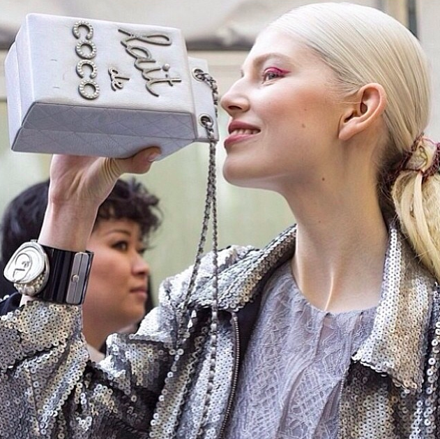 Chanel RUNWAY Milk Carton 'Lait de CoCo' Silver Supermarket, Grocery Bag