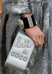 Chanel RUNWAY Milk Carton 'Lait de CoCo' Silver Supermarket, Grocery Bag