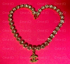 ** Chanel Vintage CC drop Rhinestone Choker : Miley Cyrus, Rihanna **