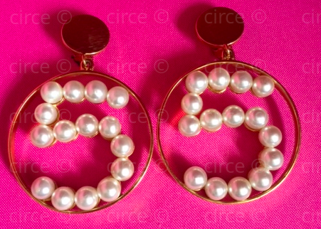 * Chanel Vintage Number Five 5 Pearl Earrings *