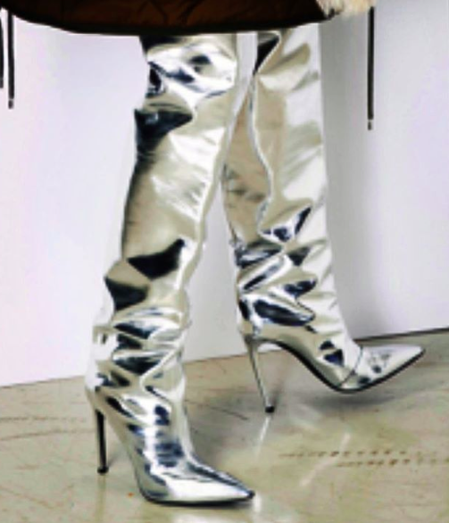 Silver sales balenciaga boots