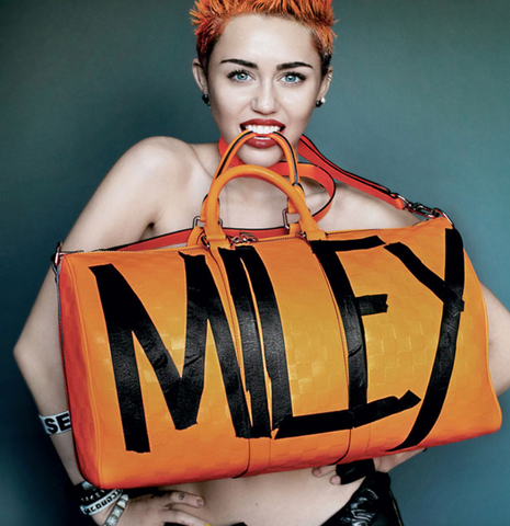 2013 Louis Vuitton Keepall Bandouliere 45, Orange Damier Duffle Bag: ASO Miley Cyrus