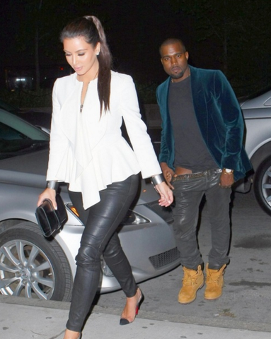 ** Givenchy Spring 2012 RTW White Canvas Peplum Jacket, NYC: Kim Kardashian **