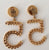 ** Chanel Vintage Gold Number Five Chain Large Earrings **