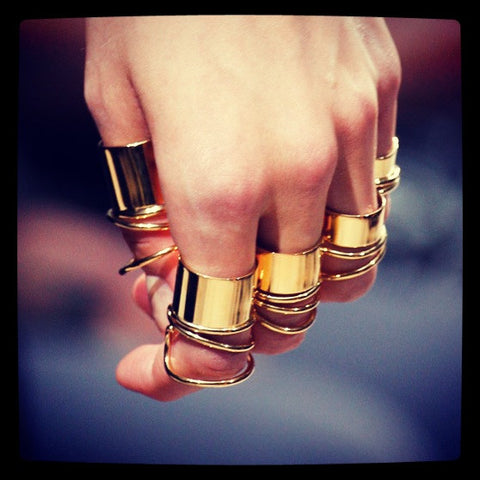 ** Balenciaga (Nicolas Ghesquiere) Spring 2013 Multi Ring Set, Gold Coil Rings: ASO Kate Moss **