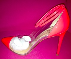 Christian Louboutin Un Bout, PVC, Transparent Hot Pink Patent Pumps