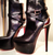 Christian Louboutin Equestria Leather Platform Ankle Boots, Black: ASO Lady Gaga