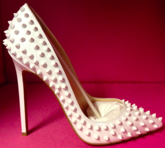 Christian Louboutin Pigalle White Spiked 120mm Pumps