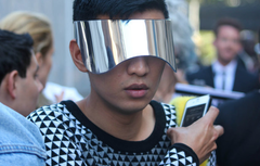 Alexander Mcqueen (RARE) Silver Metallic Visor, Runway, 2012