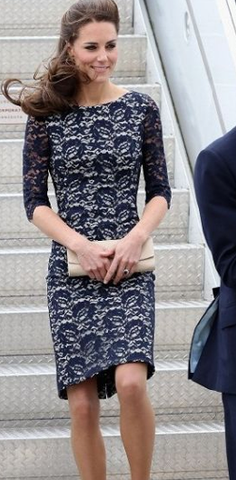 Erdem Cecile Navy Blue Lace Dress: ASO Kate Middleton: US 4, UK 8